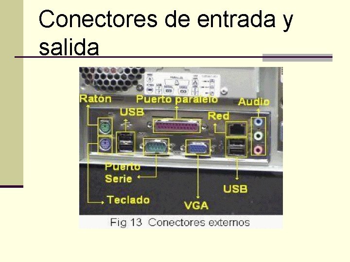 Conectores de entrada y salida 