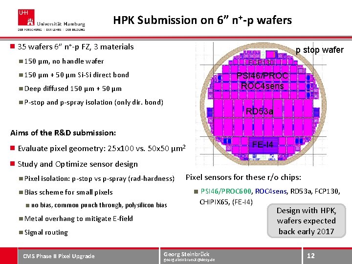 HPK Submission on 6” n+-p wafers 35 wafers 6” n+-p FZ, 3 materials p