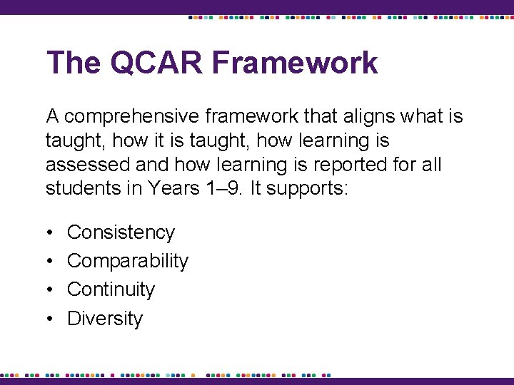 The QCAR Framework A comprehensive framework that aligns what is taught, how it is