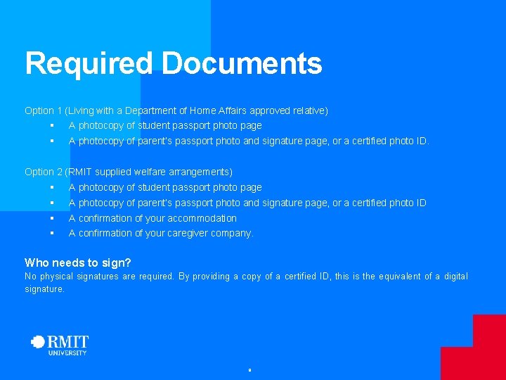 Required Documents Option 1 (Living with a Department of Home Affairs approved relative) § Required Documents Option 1 (Living with a Department of Home Affairs approved relative) §