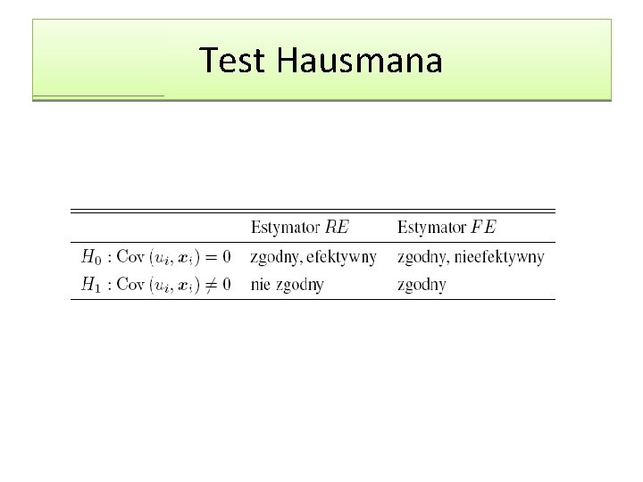 Test Hausmana Test Hausmana