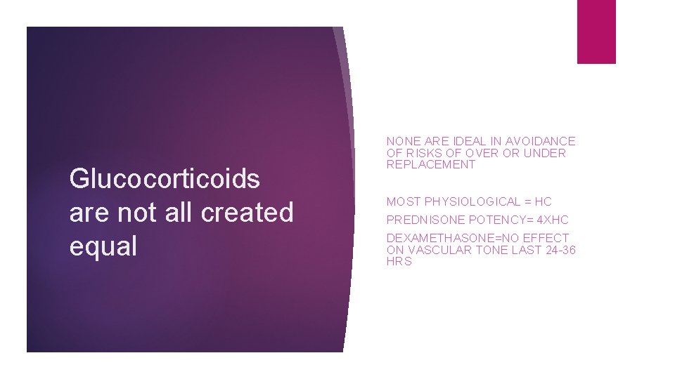 Glucocorticoids are not all created equal NONE ARE IDEAL IN AVOIDANCE OF RISKS OF