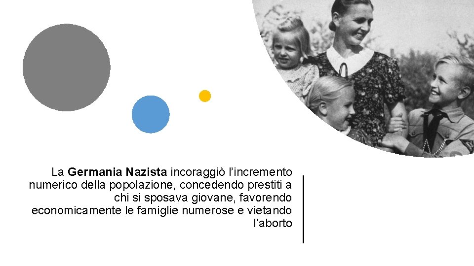 La Germania Nazista incoraggiò l’incremento numerico della popolazione, concedendo prestiti a chi si sposava