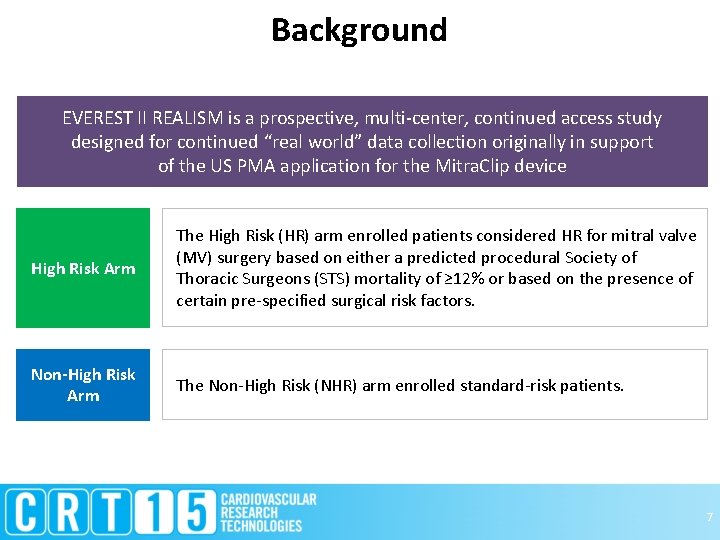 Background EVEREST II REALISM is a prospective, multi-center, continued access study designed for continued