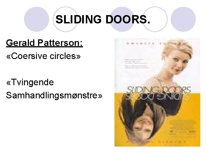 SLIDING DOORS. Gerald Patterson: «Coersive circles» «Tvingende Samhandlingsmønstre» 