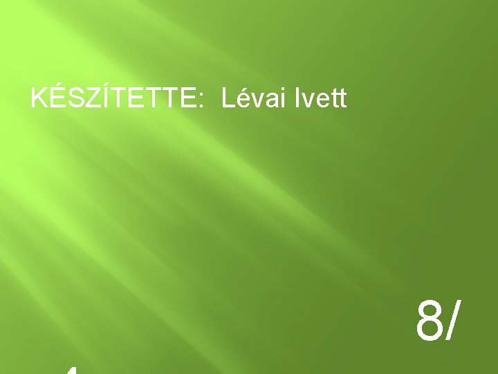 KÉSZÍTETTE: Lévai Ivett 8/ 