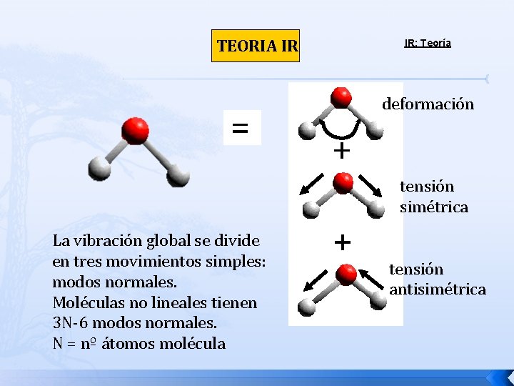 TEORIA IR IR: Teoría deformación tensión simétrica La vibración global se divide en tres