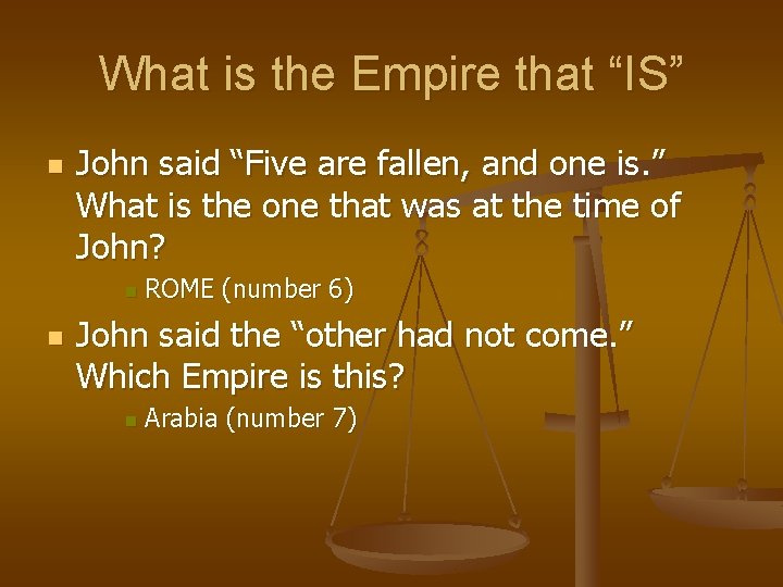 What is the Empire that “IS” n John said “Five are fallen, and one