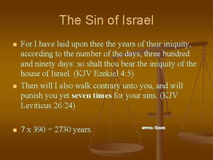 The Sin of Israel n n n For I have laid upon thee the