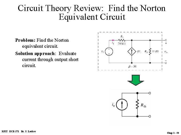 Circuit Theory Review: Find the Norton Equivalent Circuit Problem: Find the Norton equivalent circuit.