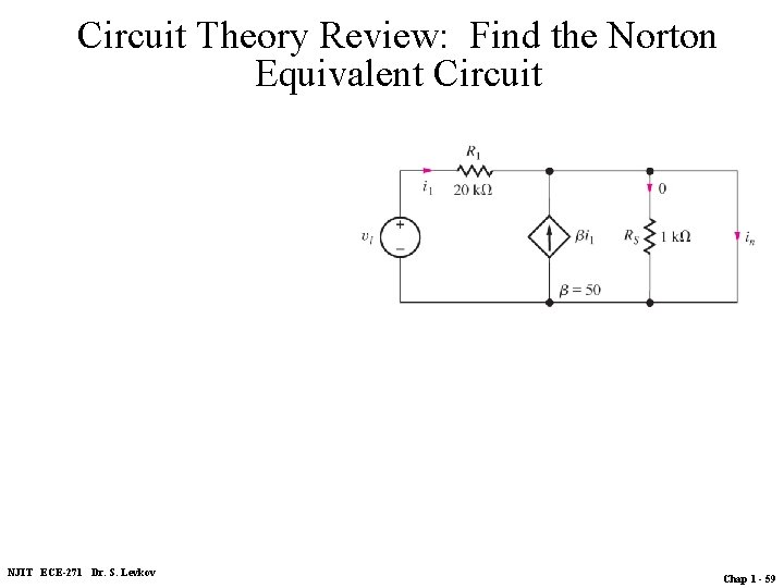 Circuit Theory Review: Find the Norton Equivalent Circuit NJIT ECE-271 Dr. S. Levkov Chap