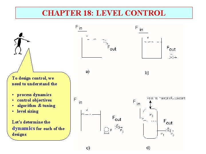 CHAPTER 18: LEVEL CONTROL To design control, we need to understand the • •