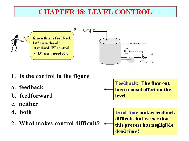 CHAPTER 18: LEVEL CONTROL Fin Since this is feedback, let’s use the old standard,