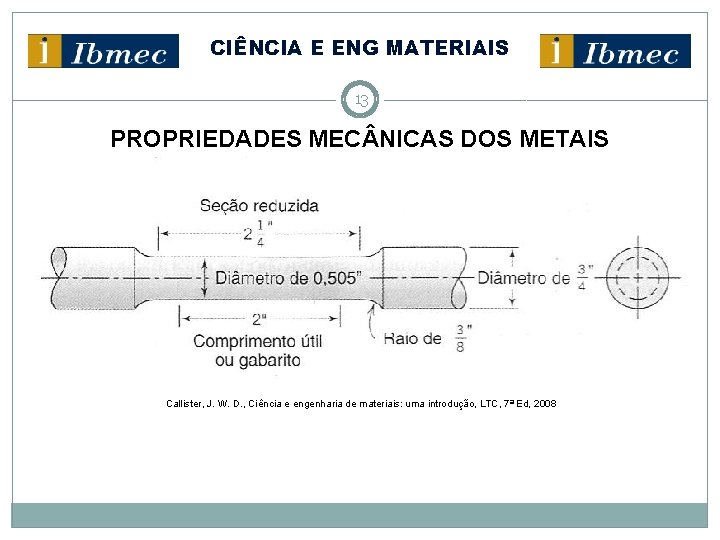 CIÊNCIA E ENG MATERIAIS 13 PROPRIEDADES MEC NICAS DOS METAIS Callister, J. W. D.