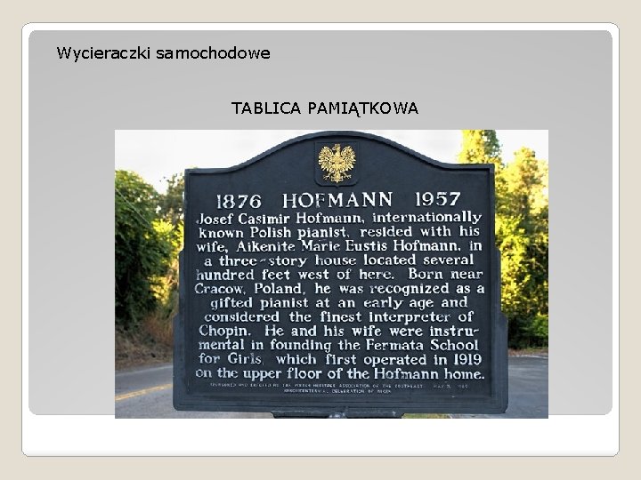 Wycieraczki samochodowe TABLICA PAMIĄTKOWA 