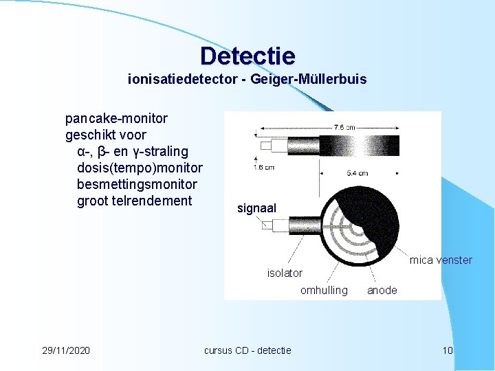 Detectie ionisatiedetector - Geiger-Müllerbuis pancake-monitor geschikt voor α-, β- en γ-straling dosis(tempo)monitor besmettingsmonitor groot