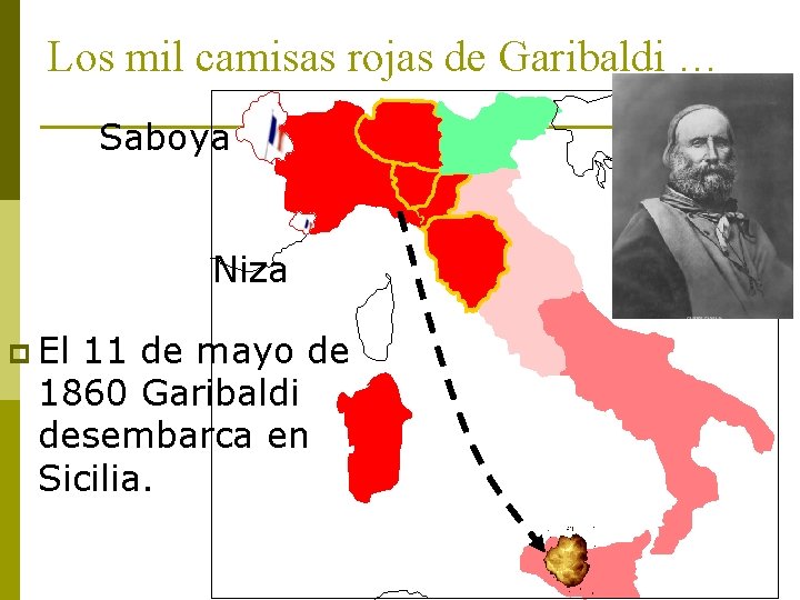 Los mil camisas rojas de Garibaldi … Saboya Niza p El 11 de mayo