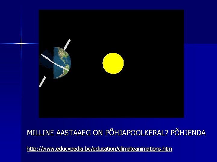 MILLINE AASTAAEG ON PÕHJAPOOLKERAL? PÕHJENDA http: //www. educypedia. be/education/climateanimations. htm 