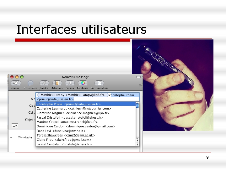 Interfaces utilisateurs 9 