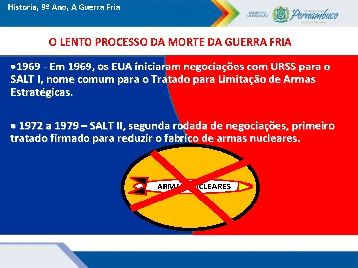 História, 9º Ano, A Guerra Fria O LENTO PROCESSO DA MORTE DA GUERRA FRIA