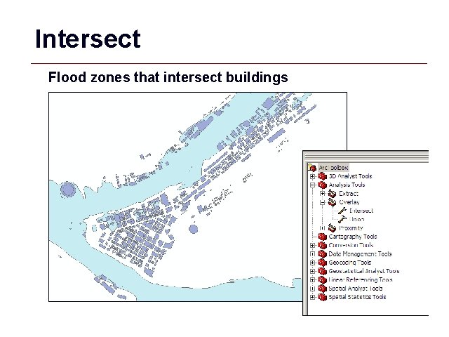 Intersect Flood zones that intersect buildings GIS 47 