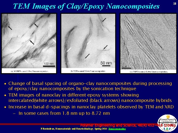 TEM Images of Clay/Epoxy Nanocomposites 18 · Change of basal spacing of organo-clay nanocomposites