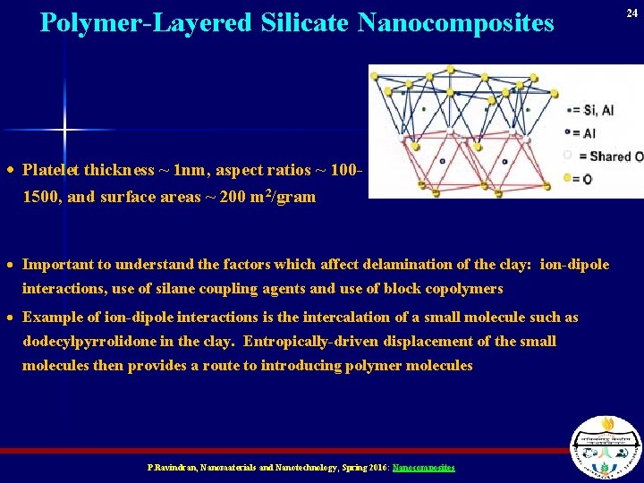 Polymer-Layered Silicate Nanocomposites · Platelet thickness ~ 1 nm, aspect ratios ~ 1001500, and