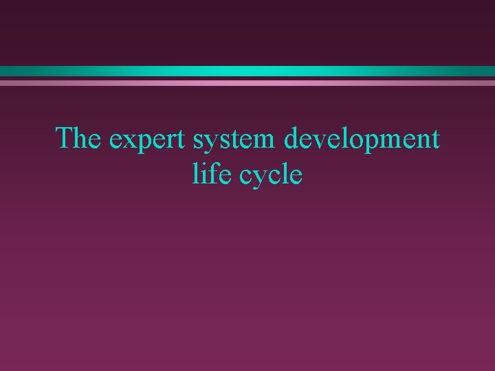 The expert system development life cycle 