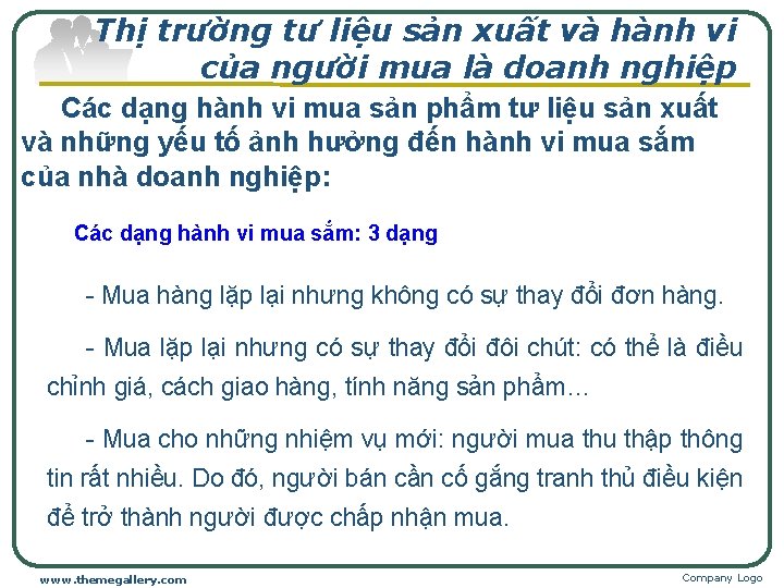 Thị trường tư liệu sản xuất và hành vi của người mua là doanh