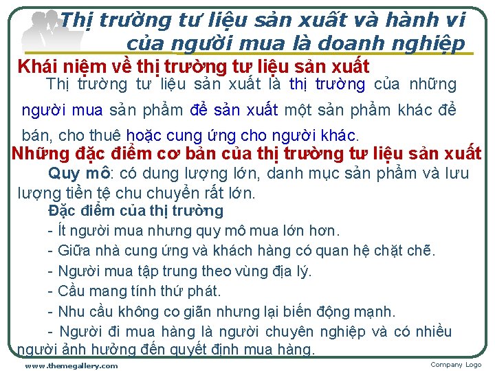 Thị trường tư liệu sản xuất và hành vi của người mua là doanh