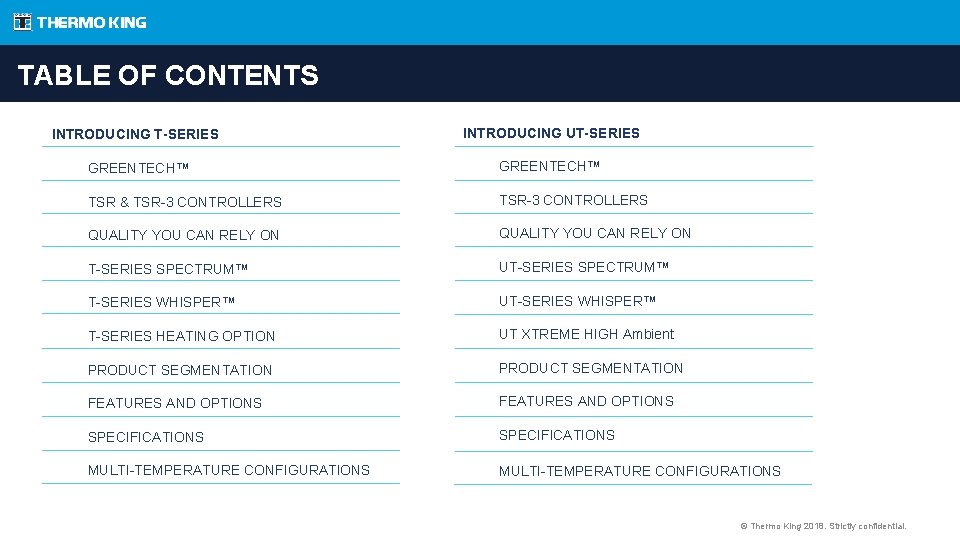 TABLE OF CONTENTS INTRODUCING T-SERIES INTRODUCING UT-SERIES GREENTECH™ TSR & TSR-3 CONTROLLERS QUALITY YOU