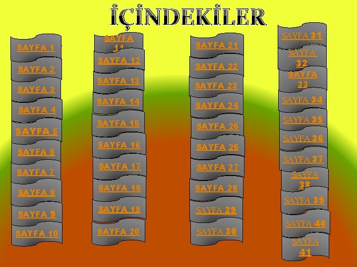 İÇİNDEKİLER �SY SAYFA 1 SAYFA 2 SAYFA 3 SAYFA 4 SAYFA 5 SAYFA 6