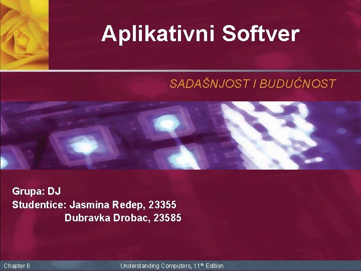 Aplikativni Softver SADAŠNJOST I BUDUĆNOST Grupa: DJ Studentice: Jasmina Ređep, 23355 Dubravka Drobac, 23585