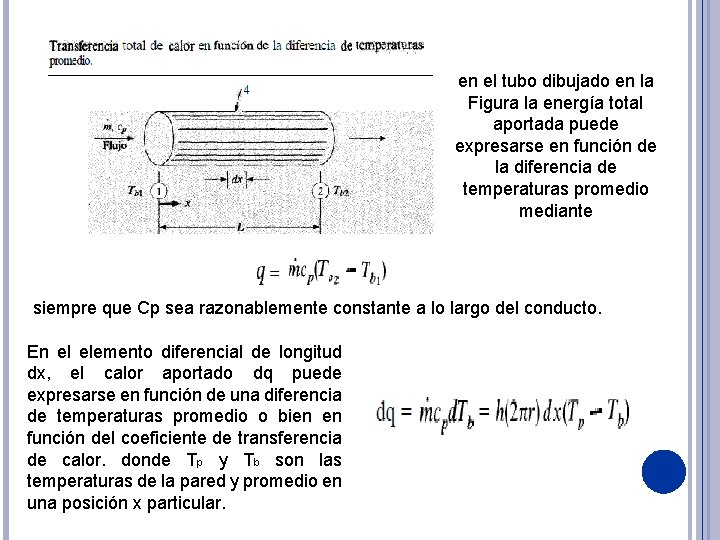 en el tubo dibujado en la Figura la energía total aportada puede expresarse en