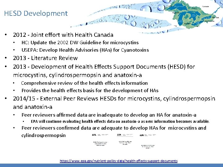 HESD Development • 2012 - Joint effort with Health Canada • • HC: Update