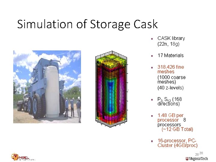 Simulation of Storage Cask n n n CASK library (22 n, 18 g) 17