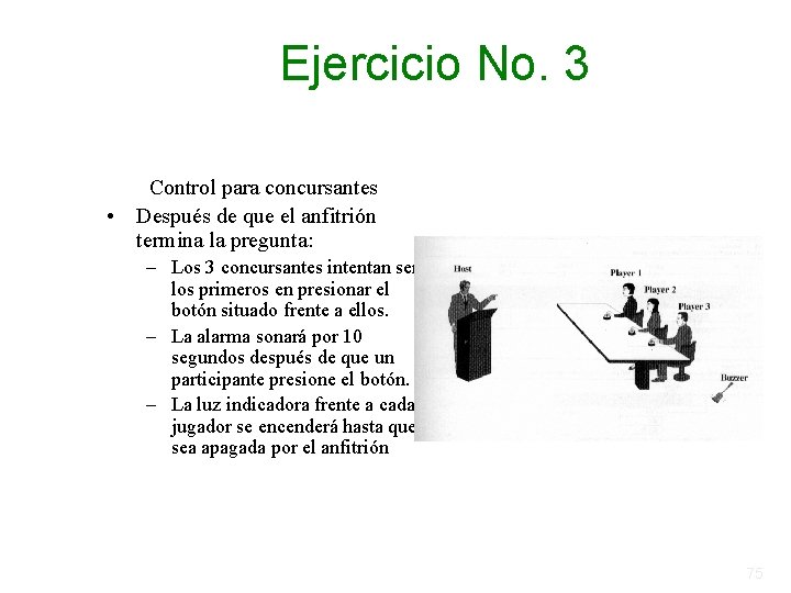 Ejercicio No. 3 Control para concursantes • Después de que el anfitrión termina la Ejercicio No. 3 Control para concursantes • Después de que el anfitrión termina la
