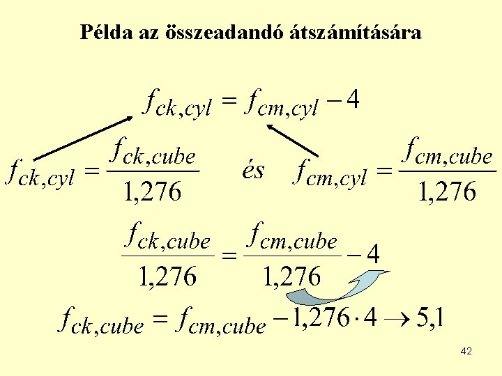 Példa az összeadandó átszámítására 42 