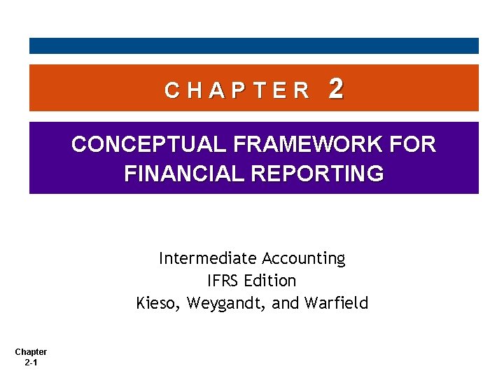 CHAPTER 2 CONCEPTUAL FRAMEWORK FOR FINANCIAL REPORTING Intermediate Accounting IFRS Edition Kieso, Weygandt, and