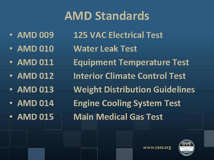 AMD Standards • • AMD 009 AMD 010 AMD 011 AMD 012 AMD 013
