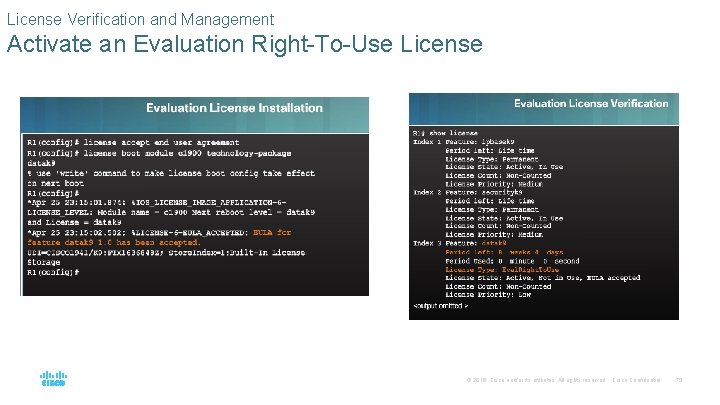 License Verification and Management Activate an Evaluation Right-To-Use License © 2016 Cisco and/or its