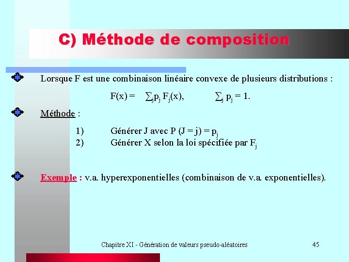C) Méthode de composition Lorsque F est une combinaison linéaire convexe de plusieurs distributions