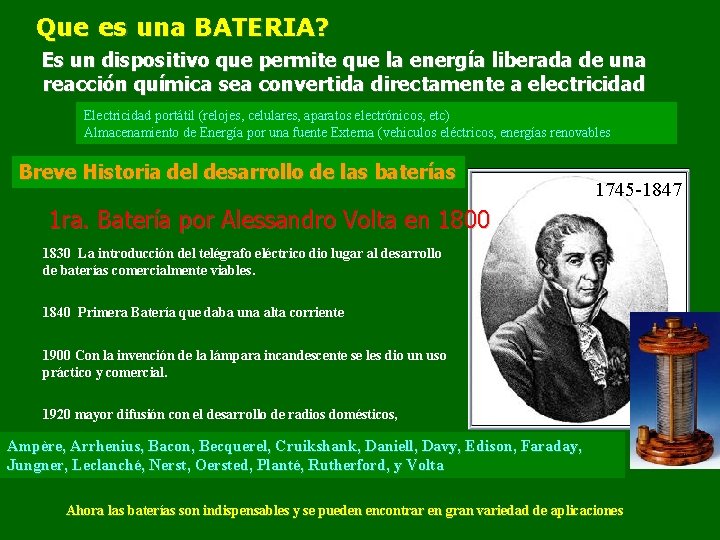 Que es una BATERIA? Es un dispositivo que permite que la energía liberada de