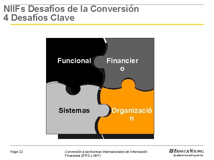 NIIFs Desafíos de la Conversión 4 Desafíos Clave Funcional Sistemas Page 22 Financier o NIIFs Desafíos de la Conversión 4 Desafíos Clave Funcional Sistemas Page 22 Financier o