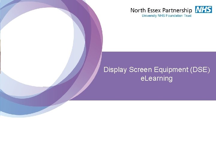 22 nd April 2009 Display Screen Equipment (DSE) e. Learning 22 nd April 2009 Display Screen Equipment (DSE) e. Learning