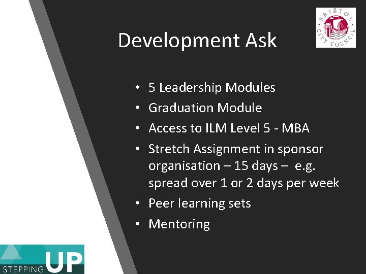 Development Ask 5 Leadership Modules Graduation Module Access to ILM Level 5 - MBA