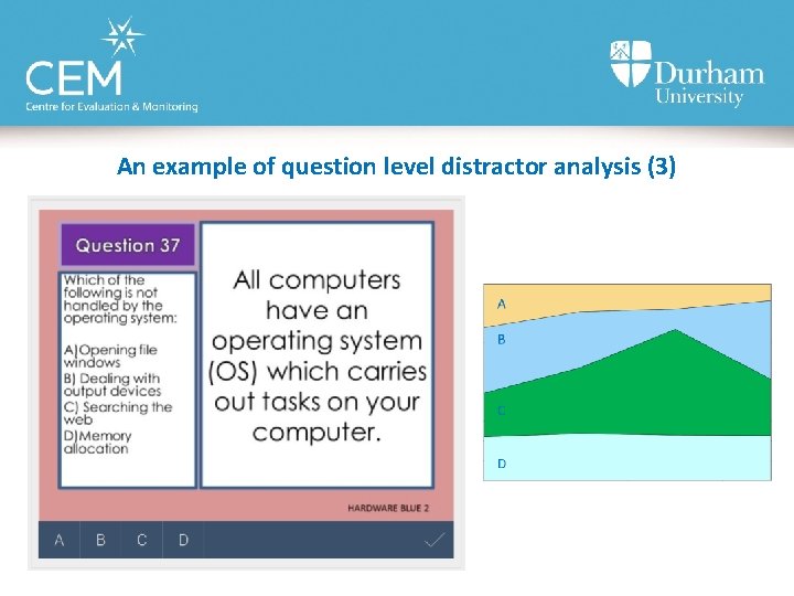 An example of question level distractor analysis (3) C B A 