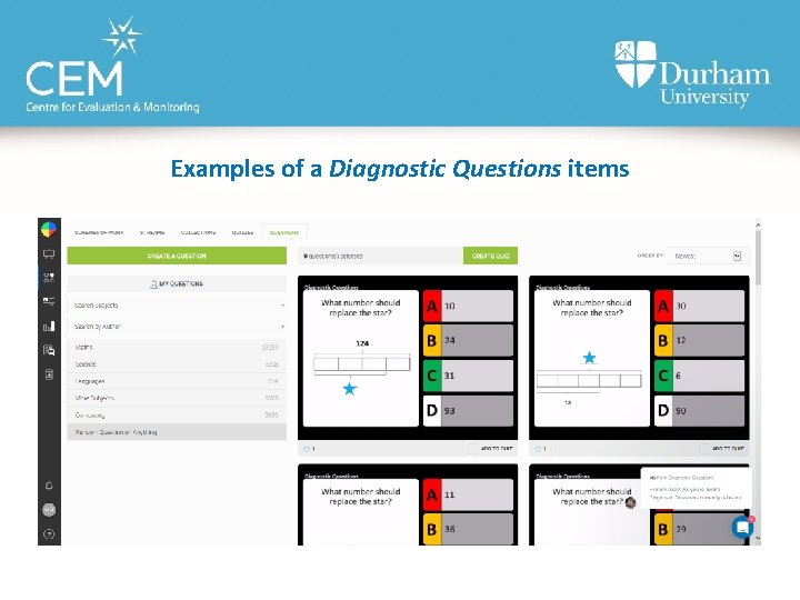 Next Examples of a Diagnostic Questions items 