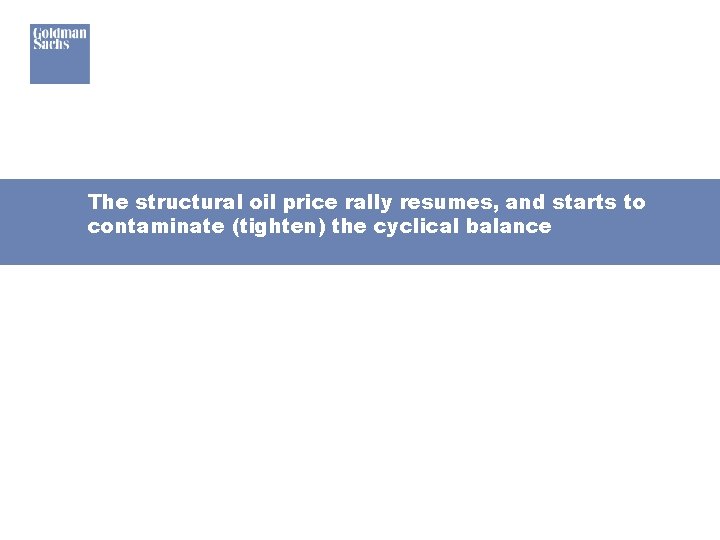 The structural oil price rally resumes, and starts to contaminate (tighten) the cyclical balance