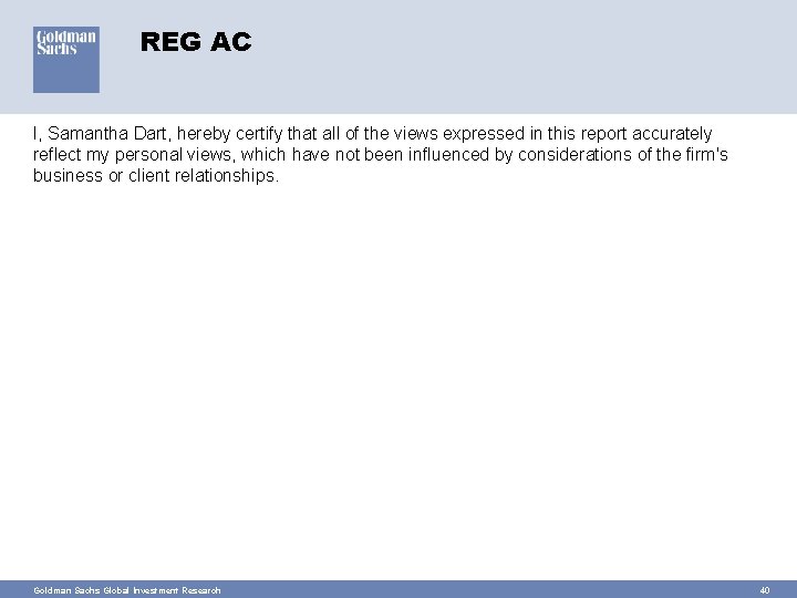 REG AC I, Samantha Dart, hereby certify that all of the views expressed in